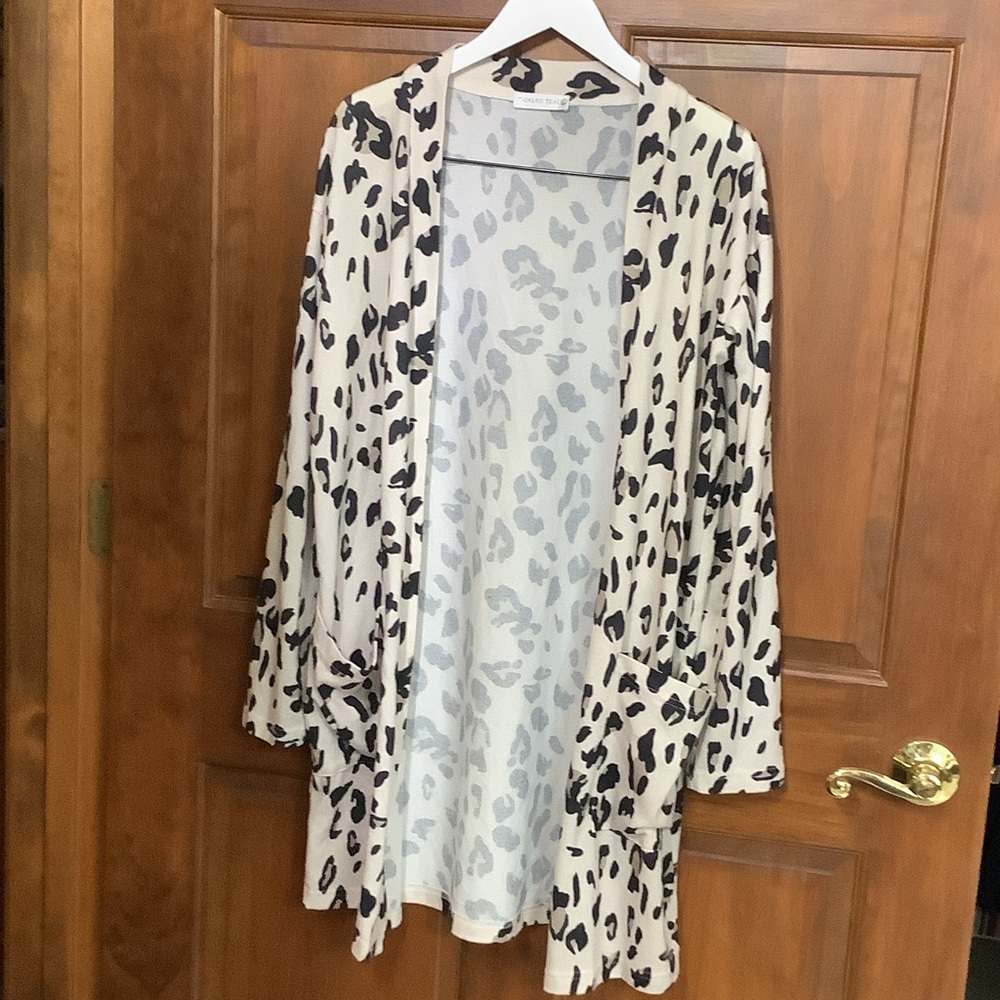 Tickled Teal Leopard Print Cardigan